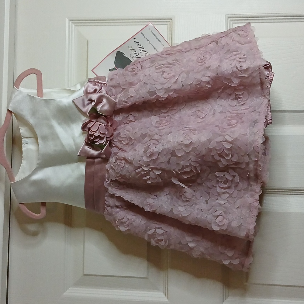 Rare Edition 2 Piece Set Mauve Baby girls Dress and pull up cover Size 18M - Picture 1 of 5